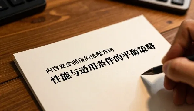 内容安全视角下的选题方向:性能与适用条件的平衡策略